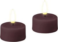 DELUXE HOMEART Bougie LED Vlam Echt Violet Ø4cm x 1.5cm 2 stuks Théières