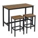 Meerveil Bartafelset, bartafel en stoelen van ijzerhout, keukentafel en stoelen, statafel en barkruk, 120 x 60 x 90 cm, restaurant, statafel van donker hout, bruin