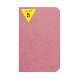 Clairefontaine 734166Cpack Age Bag Notitieboek, 9 x 14 cm, 96 p, gelinieerd, antiek roze, PAQ DE 5