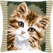 Vervaco Kruissteekkussen kit Bruine poes 40 x 40 cm