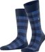 Burlington Buffalo Check gedessineerd wol sokken heren blauw - maat 40-46