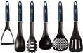 Berlinger Haus Aquamarine Metallic Collection - Set d'ustensiles de cuisine en nylon - 7 pièces - Avec support mural