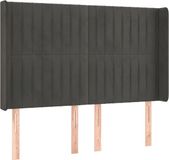 vidaXL Hoofdbord Fluweel Donkergrijs 147x16x118/128 cm