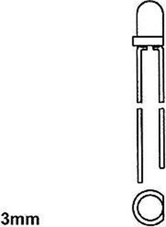 LED 3mm ROOD DIFFUUS - 8mcd (LED3RLN)