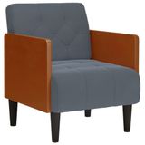 vidaXL Fauteuil met armleuningen, fluweel, donkergrijs