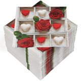 Heku 30243-404: 100 servetten, 3-laags, rozen en harten, 33 x 33 cm