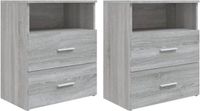 vidaXL Nachtkastjes 2 st 50x32x60 cm grijs sonoma eikenkleurig