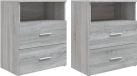 vidaXL Nachtkastjes 2 st 50x32x60 cm grijs sonoma eikenkleurig