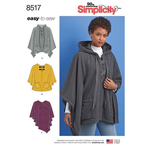 Simplicity 8517 Misses' Poncho Pattern - XS-XL