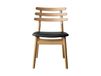 FDB Møbler Chaise J48 Chêne naturel laqué-cuir noir