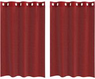 vidaXL - Gordijnen - voile - met - doorvoertules - 2 - st - wijnrood