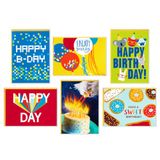 Hallmark Verjaardagskaarten assortiment, 36 kaarten met enveloppen (katten, lasers, lama's, donuts) (5STZ1033)