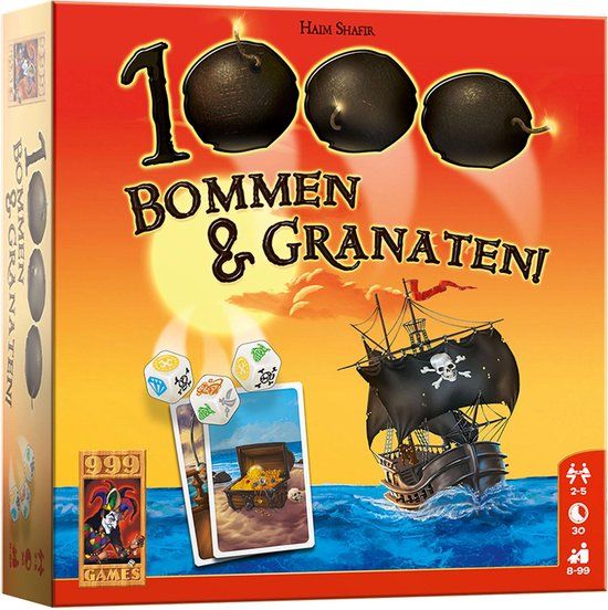 999 Games 1000 Bommen & Granaten! - Dobbelspel - Piratenthema - Familiespel
