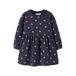 NAME IT MINI robe sweat à fleurs mi-longue - bleu foncé