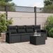 Maison Exclusive - Ensemble de meubles de jardin 5 pièces avec canapé et coussins, noir, en polyrotin
