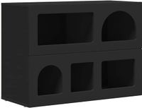 vidaXL Dressoir ELST Zwart Bewerkt Hout 80.5 x 35 x 59 cm
