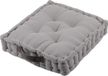 Merkloos Stof Textile Vloerkussen DUO - betongrijs - katoen - 45 x 45 x 10 cm - vierkant