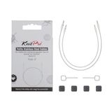 KnitPro Kleine transparante roestvrijstalen vaste kabels (verpakking van 2) - 13 cm (5") kabel voor naalden van 5 cm (2") en 7,5 cm (3")