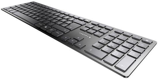 Cherry KW 9100 SLIM Toetsenbord Universeel RF-draadloos + Bluetooth QWERTY Portugees Zwart, Grijs