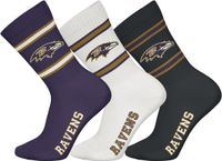 NFL BALTIMORE RAVENS Crew Socks - 3-pack - Paars/Wit/Zwart - Maat 39/42