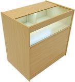 MonsterShop B900 led winkelbalie - esdoorn - 90x60x90 cm - met schuifdeuren