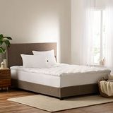 Serta Down Illusion matrasoplegger, zacht, hypoallergeen, 5,1 cm, eenvoudige pasvorm, tweepersoonsbed, wit