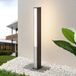 Lucande Aegisa Lampe d'extérieur LED - Acier inoxydable, Aluminium, Polycarbonate - H: 80 cm - Gris foncé, Blanc