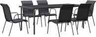 vidaXL Ensemble de jardin 7 pièces Textile et Acier Noir
