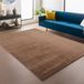 Ayyildiz Tapis antidérapant Joy Rond Marron 160 x 160 cm Couleur unie Doux