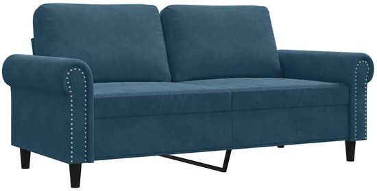 vidaXL Tweezitsbank 140 cm fluweel blauw
