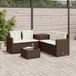 Prolenta Maison Exclusive - Tuinset in L-vorm met tafel en kussens, bruin, van polyrotan