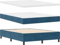 vidaXL Boxspring bed met kussen Donkerblauw 200 x 140 cm Fluweel