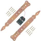 KOTARBAU® Set van 2 winkelbanden, 250 mm, deurband, deurscharnier, kruishang, deurscharnier, scharnier, goud, verzinkt, roestvrij, tuindeurband, bouwbeslag, robuust