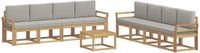 vidaXL Tuinset met 9 delen, wit en lichtgrijs, polyester