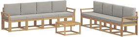 vidaXL Tuinset met 9 delen, wit en lichtgrijs, polyester