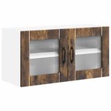 vidaXL Wandglas - Kasten - LUCCA - Gerookt - eiken - 80 x 31 x 40 cm