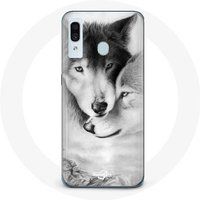 Maniacase Etui voor Samsung Galaxy A30 Wolf Duo dieren