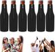 Housses de refroidisseur de bouteilles sans marque - Manches de refroidisseur de bouteilles de bière, fermeture éclair standard, housse isolée en néoprène extra épaisse - Garde la bière froide et les mains au chaud, porte-bouteilles antidérapant de 12 oz pour bouteilles longues (noir, lot de 6)