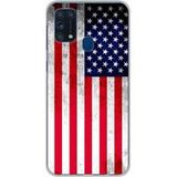Samsung Galaxy M31 Amerikaanse vlag siliconen hoesje