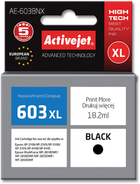 ActiveJet AE-603BNX inkt (vervanging Epson 603XL T03A14; Supreme; 18,2 ml; zwart) single pack / zwart
