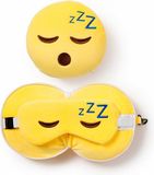 Reiskussen Relaxeazzz Snoozie het Slaaphoofd knuffel/reiskussen/slaapmasker - 2-in-1 set - voor kinderen - in vliegtuig of auto