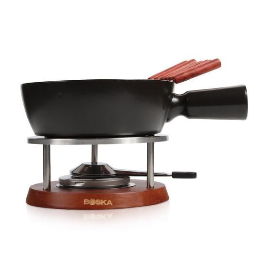 Boska Fondueset - Zwart/Hout - 6 Personen - 1L