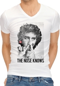 Shots Media Funny T-shirt The Nose knows - size L