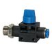 Afsluitklep RIEGLER Afsluitklep "Blaue serie", steekaansluiting, G 1/4 a., voor slot-buiten-Ø 8 mm, werkdruk max. 15 bar, kunststof/messing vern.