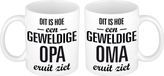 Bellatio Decorations Dit is hoe geweldige Opa en Oma eruit ziet mok - Cadeautje/ cadeau beker set voor Opa en Oma