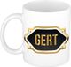 Bellatio Decorations Naam cadeau mok - heren - Gert - gouden embleem - 300 ml - meester - bedankje - afscheid