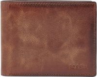 FOSSIL Derrick Bifold With Flip ID Portemonnee Leer Bruin