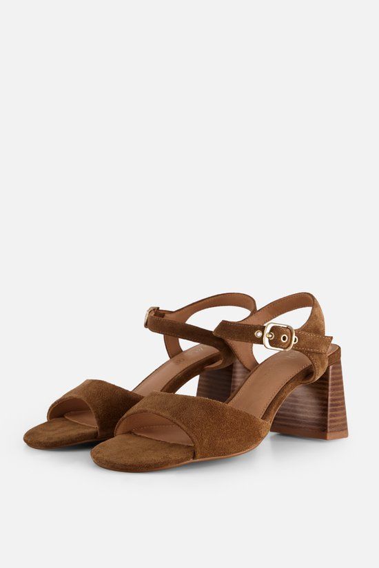 Linea Zeta sandalen met hak cognac Suède - Maat 38