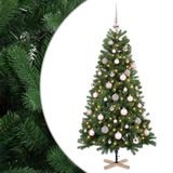 vidaXL Sapin de Noël artificiel avec boule de Noël 150 cm 150 LED Blanc chaud PVC Vert