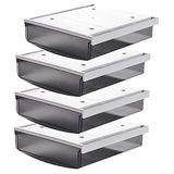 Tuka-lades, TUKA TKD8606 Set van 4 laden 3,5 liter, 24 x 21 x 8 cm, zelfklevende laden, verborgen laden, opbergdoos onder bureau, mat zwart